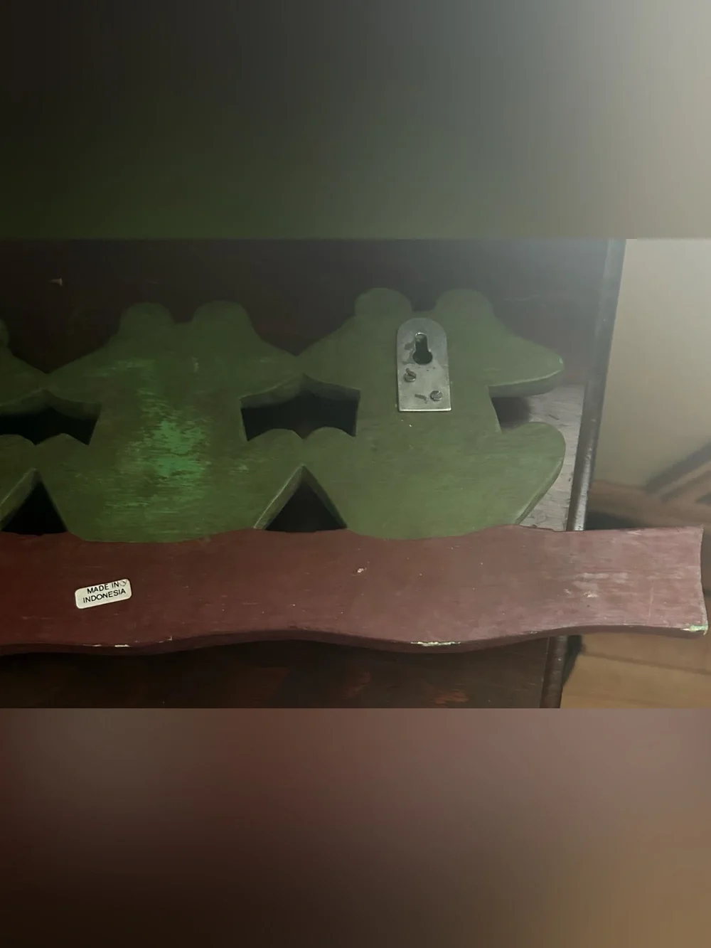 Source Unknown Green Frog Trio Wall Shelf Decor